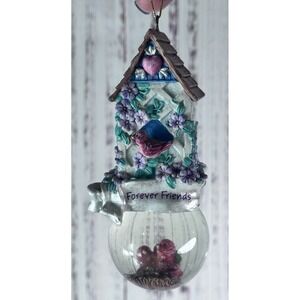 Carlton Cards Birdhouse‎ Hanging Globe Birds Vintage Floral